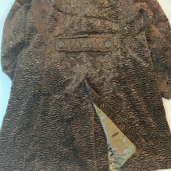 VTG Marvin Richard’s Mocha Brown Faux Fur Plush Mid Length Coat XL - Picture 12 of 12